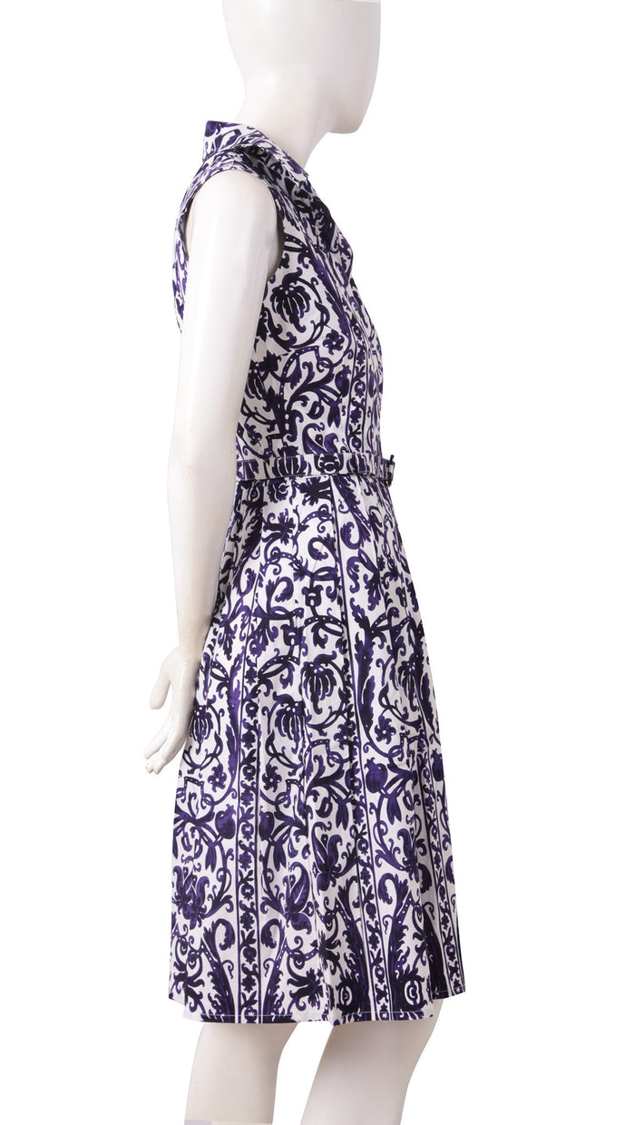 Sleeveless | Dauphine | White Lilac | Right | Shirt Dress By Samantha Sung