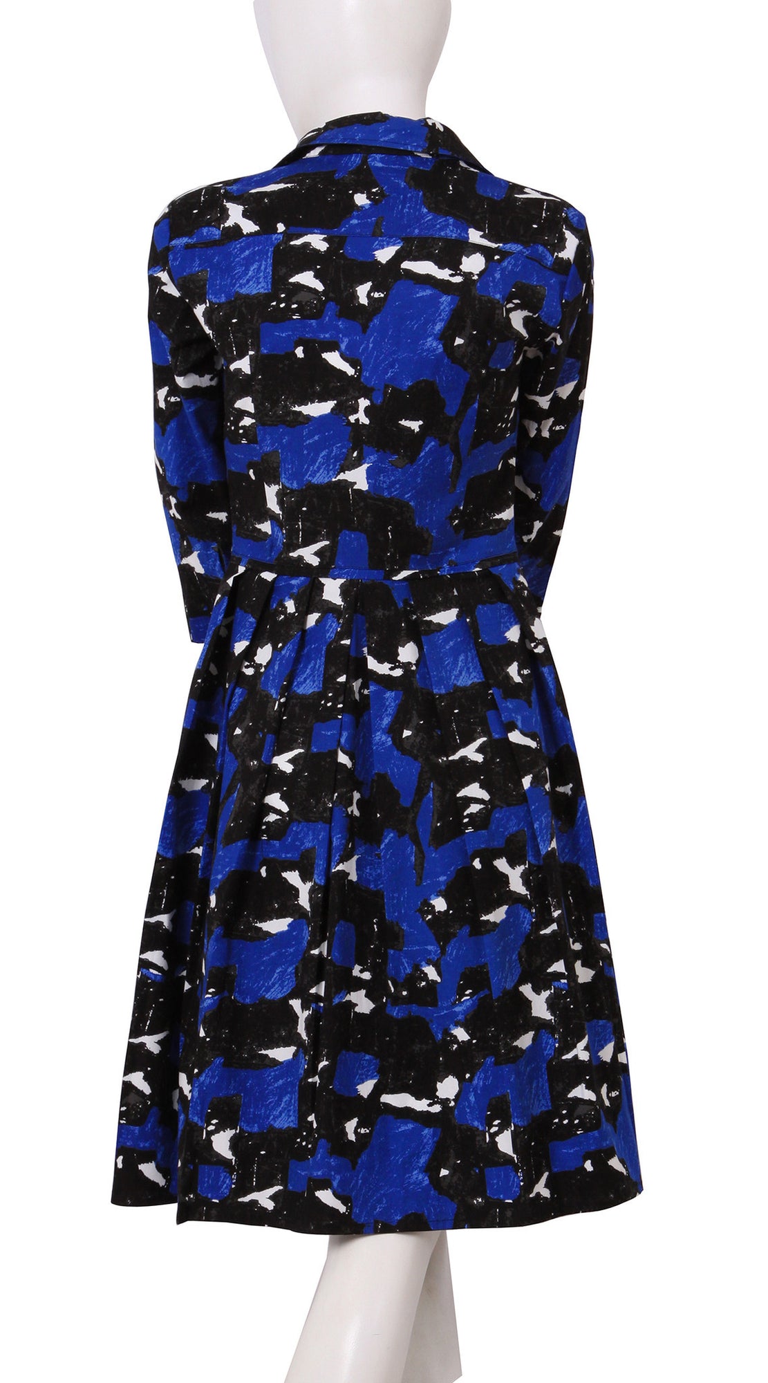 3/4 Sleeve | Degas | Black Cobalt Blue | Black | Shirt Dress By Samantha Sung