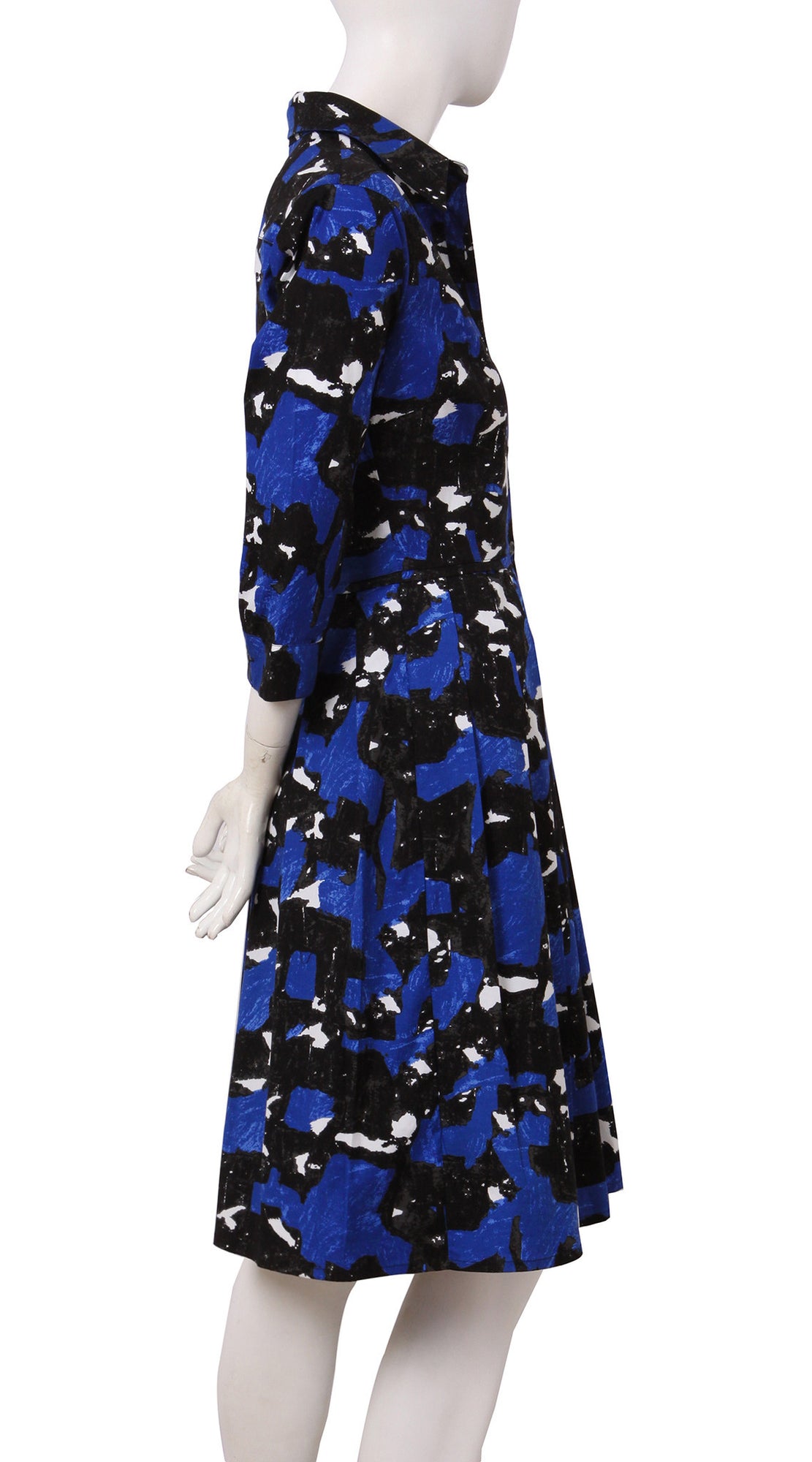 3/4 Sleeve | Degas | Black Cobalt Blue | Black | Shirt Dress By Samantha Sung
