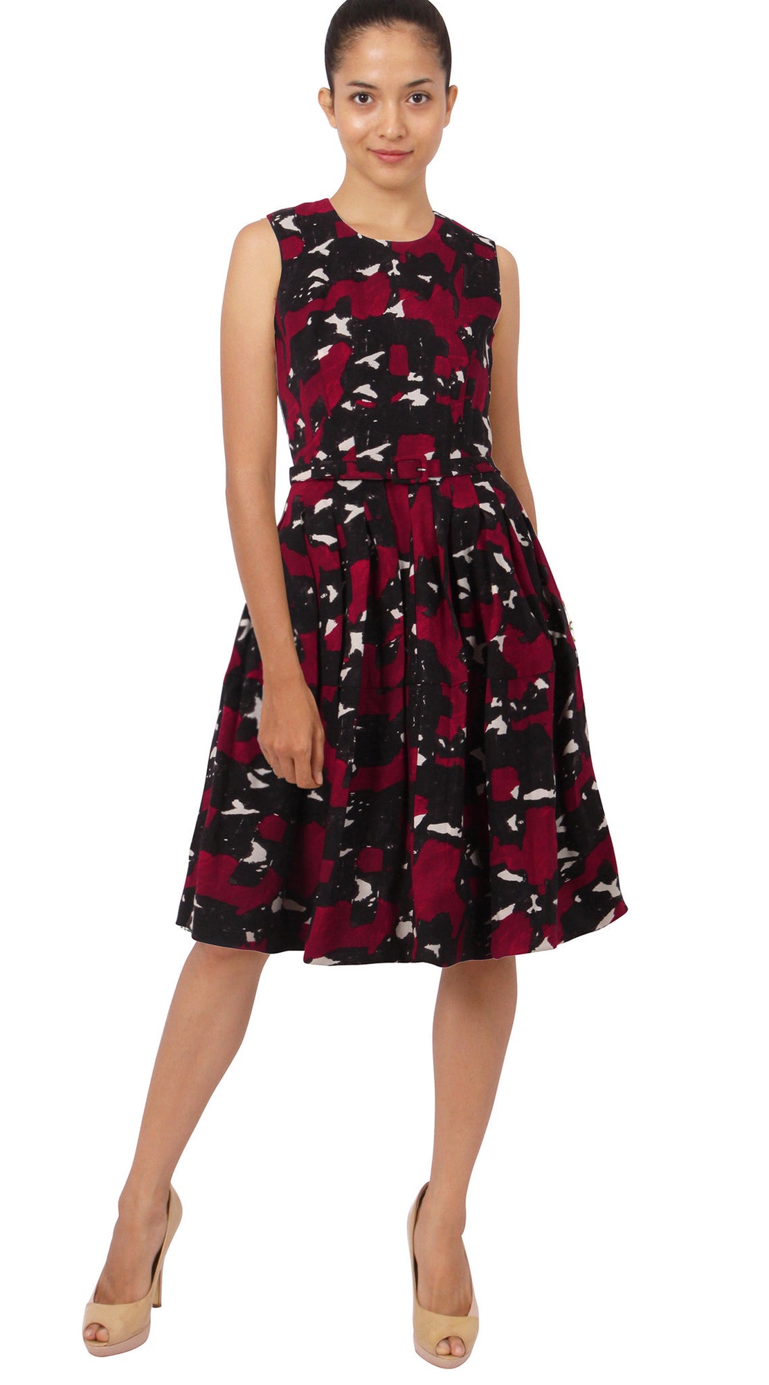 Sleeveless | Degas Black | Dark Black Maroon | Front | Dress By Samantha Sung