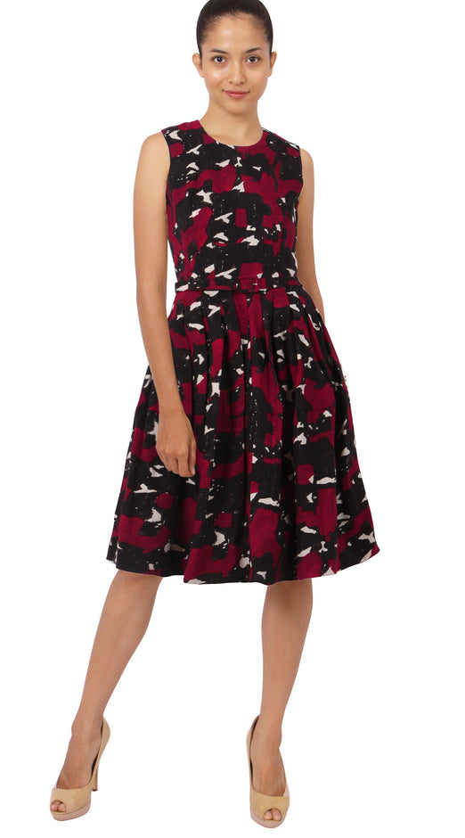 Sleeveless | Degas Black | Dark Black Maroon | Front | Dress By Samantha Sung