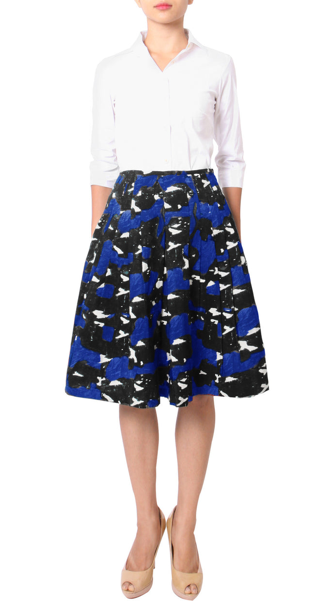 Regular | Degas | Black Cobalt Blue | Front | Skirt By Samantha Sung