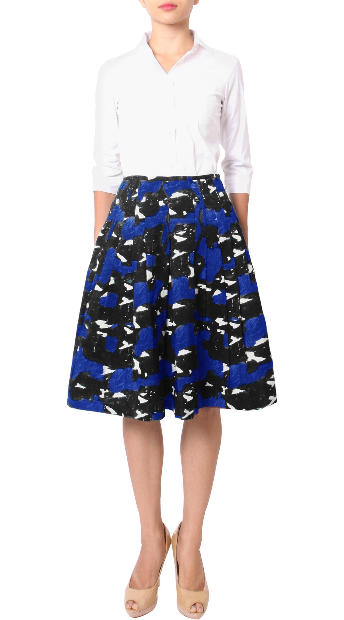 Regular | Degas | Black Cobalt Blue | Front | Skirt By Samantha Sung