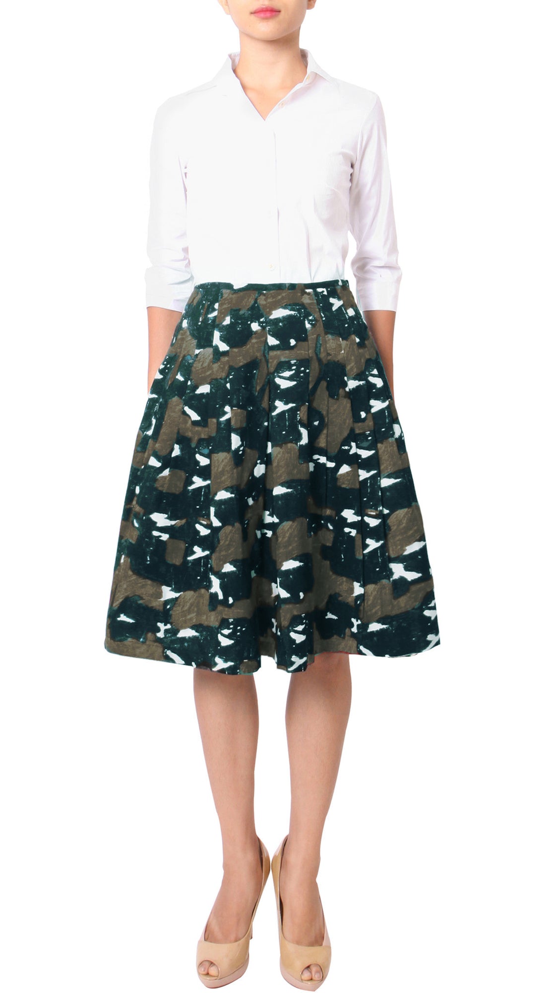 Regular | Degas Dark | Dark Jade Taupe | Front | Skirt By Samantha Sung