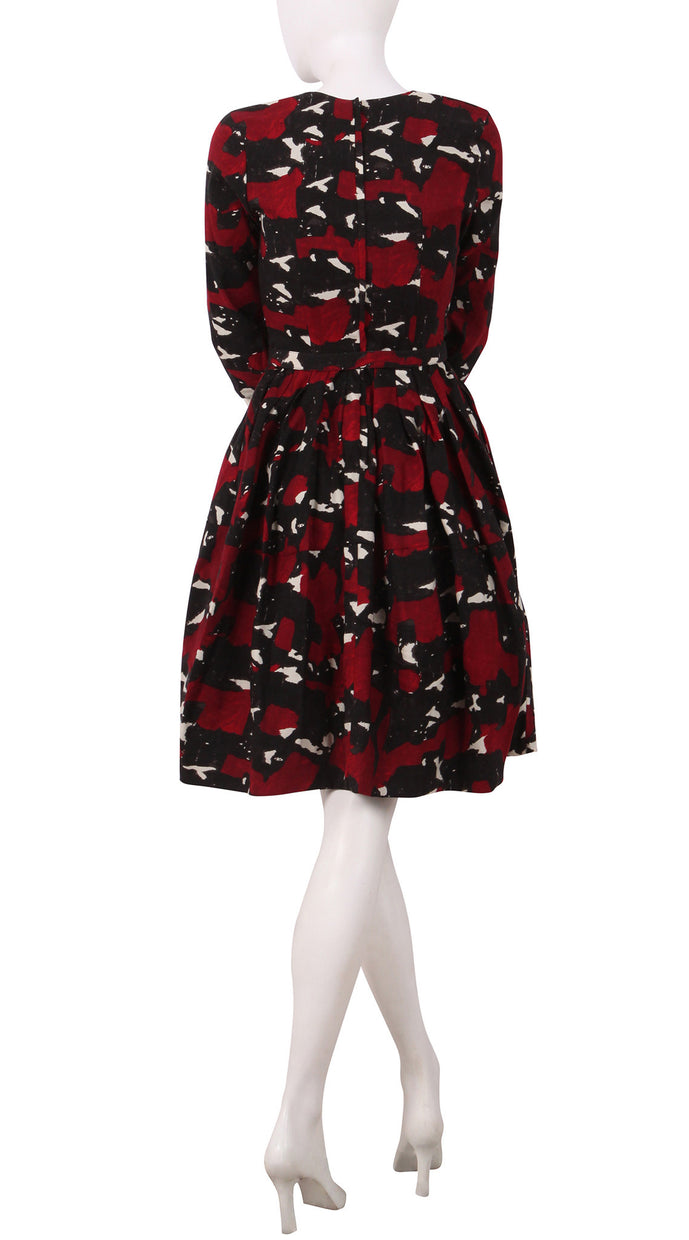 3/4 Sleeve | Degas Black | Dark Black Marron | Back | Dress By Samantha Sung