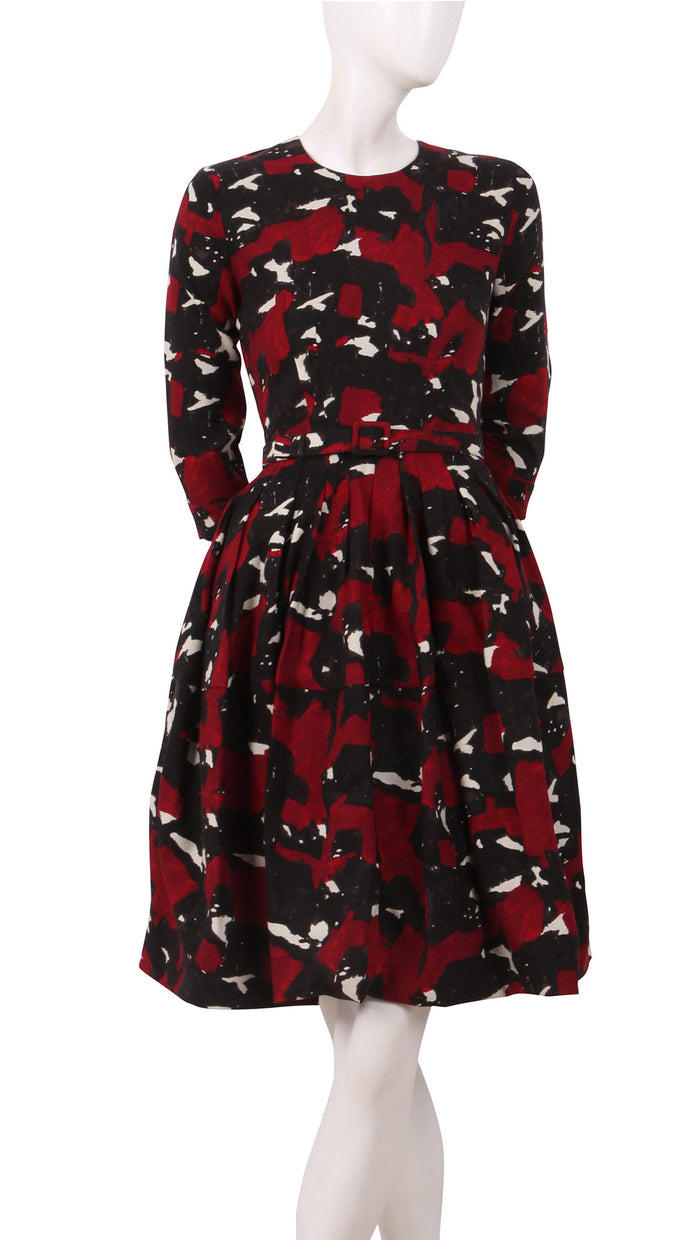 3/4 Sleeve | Degas Black | Dark Black Marron | Front | Dress By Samantha Sung