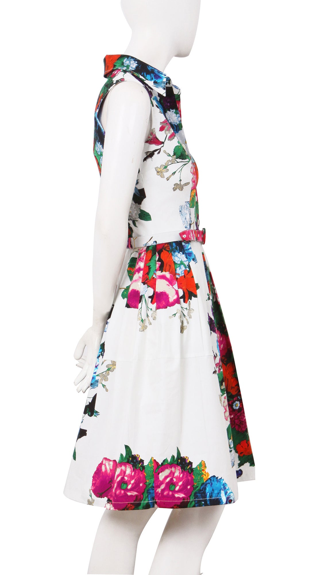 Sleeveless | Dutch Master | White Rose | Right | Shirt Dress By Samantha Sung