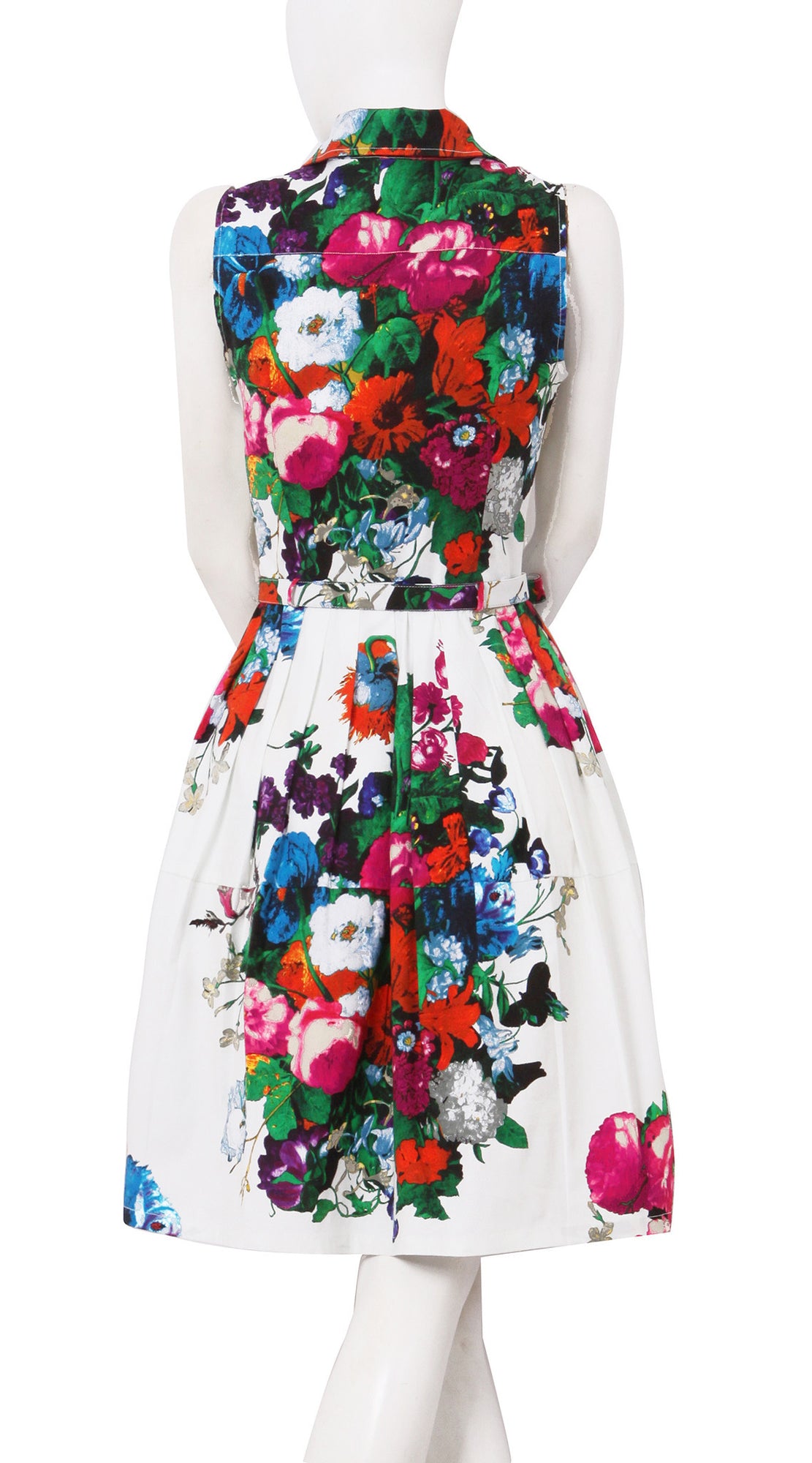 Sleeveless | Dutch Master | White Rose | Back | Shirt Dress By Samantha Sung