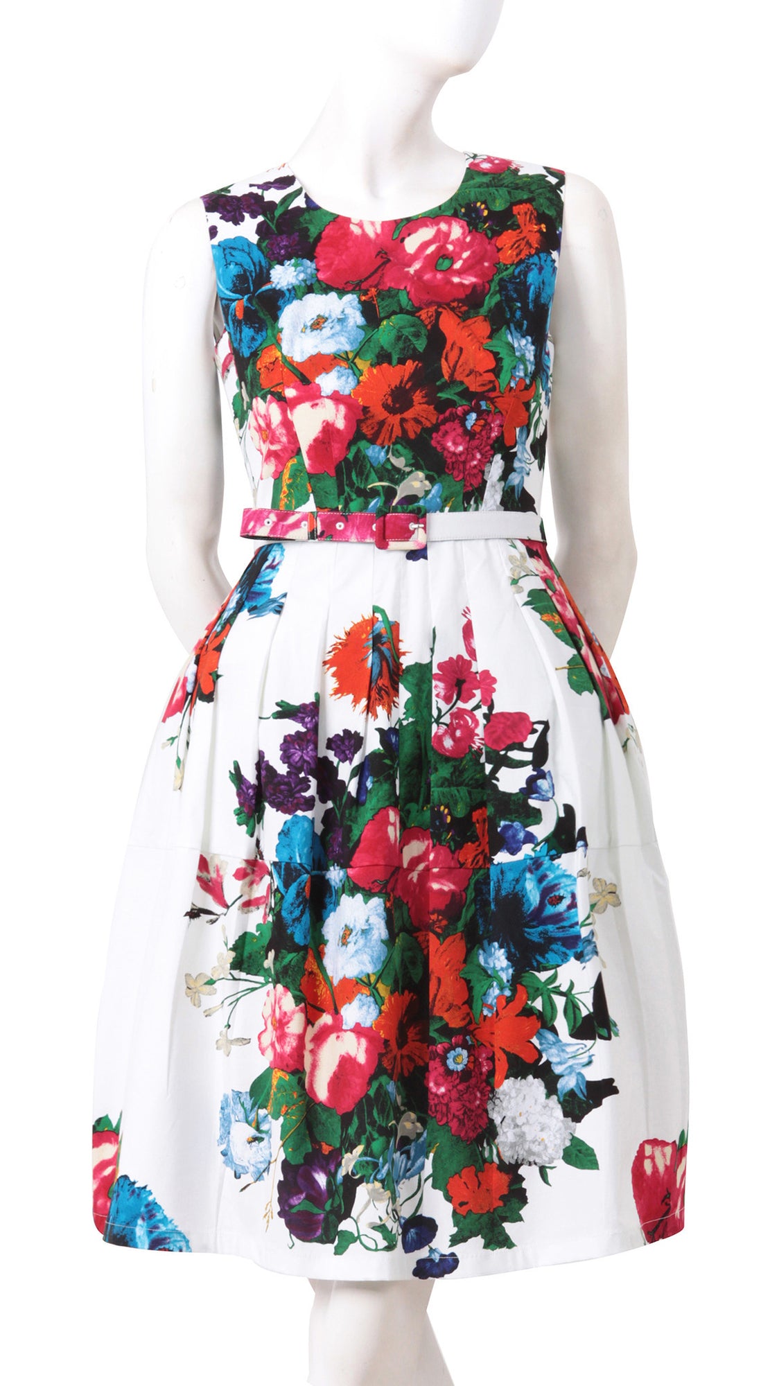 Sleeveless | Dutch Master | White Rose | Front | Dress By Samantha Sung