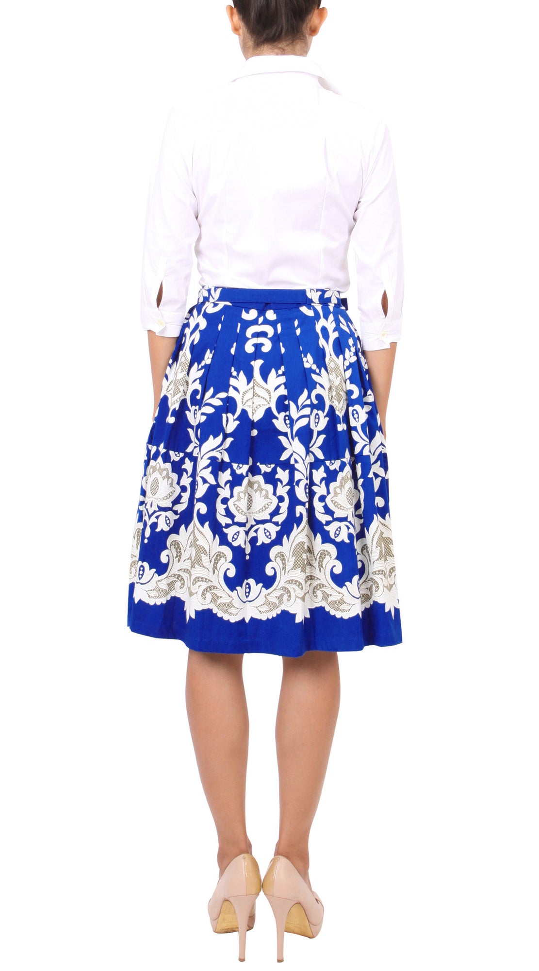 Regular | English Macrame | Cobalt Blue Ivory | Back | Skirt By Samantha Sung