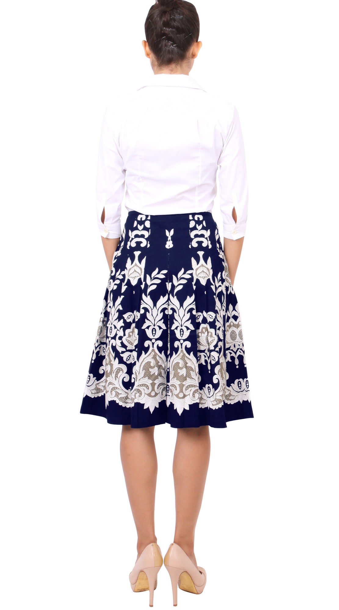 Regular | English Macrame | Indigo Ivory | Back | Skirt By Samantha Sung