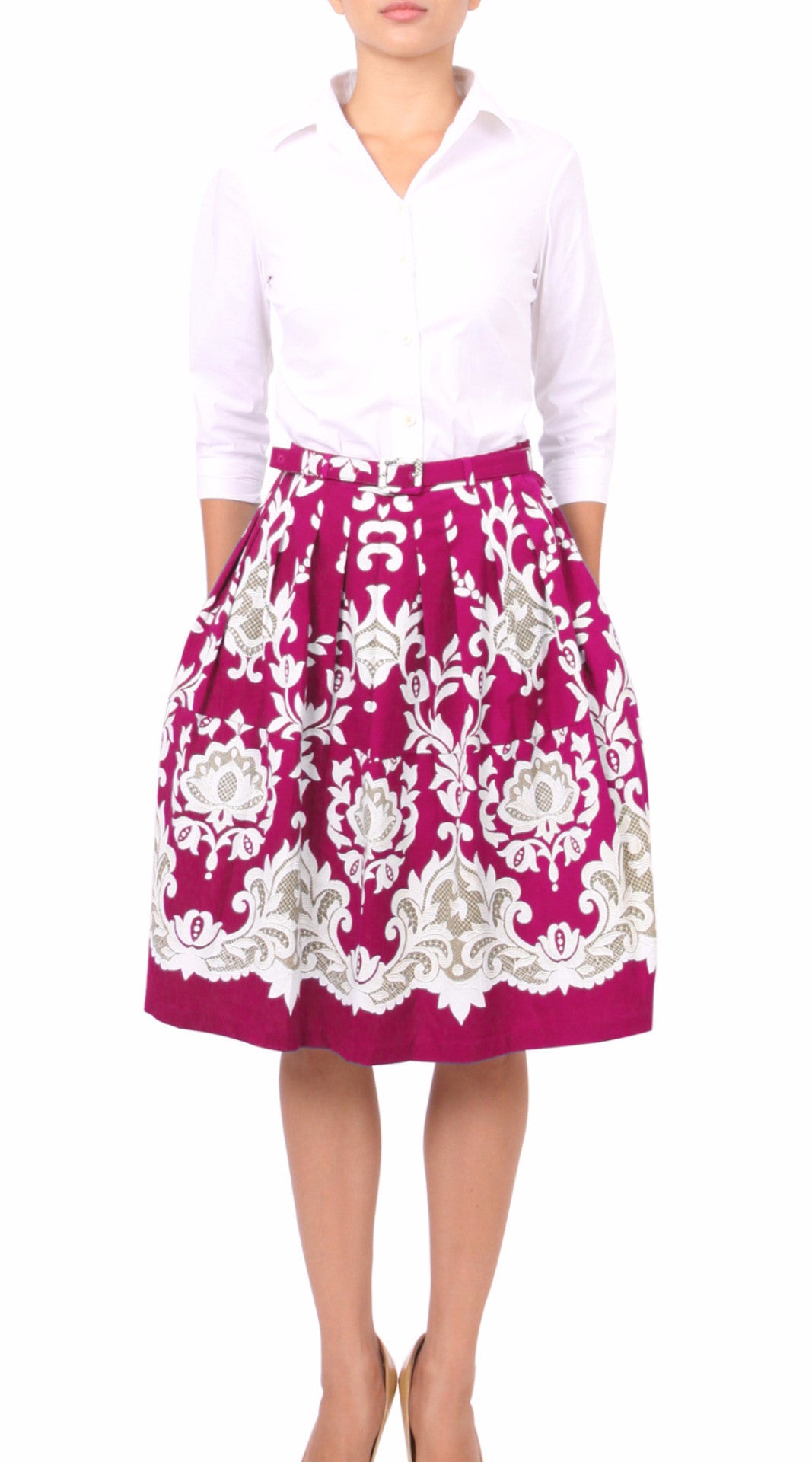 Regular | English Macrame | Pink Ivory | Front | Skirt By Samantha Sung