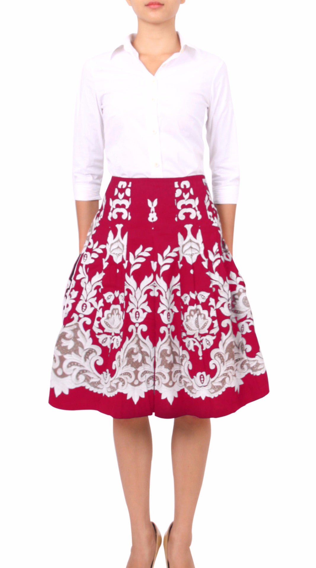 Regular | English Macrame | PInk Ivory | Front | Skirt By Samantha Sung