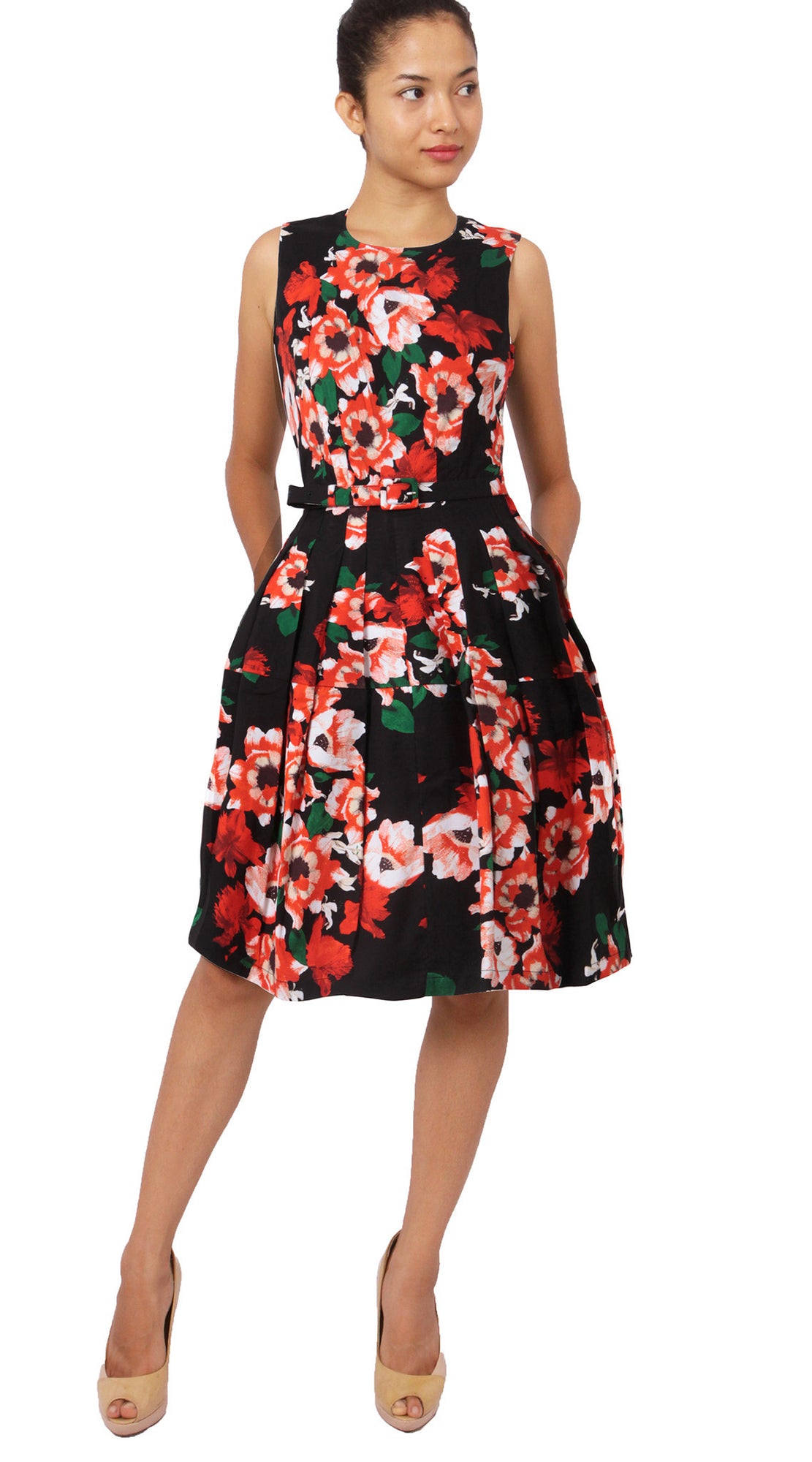 Sleeveless | Holland Master Black | Black Indian Red | Front | Dress By Samantha Sung