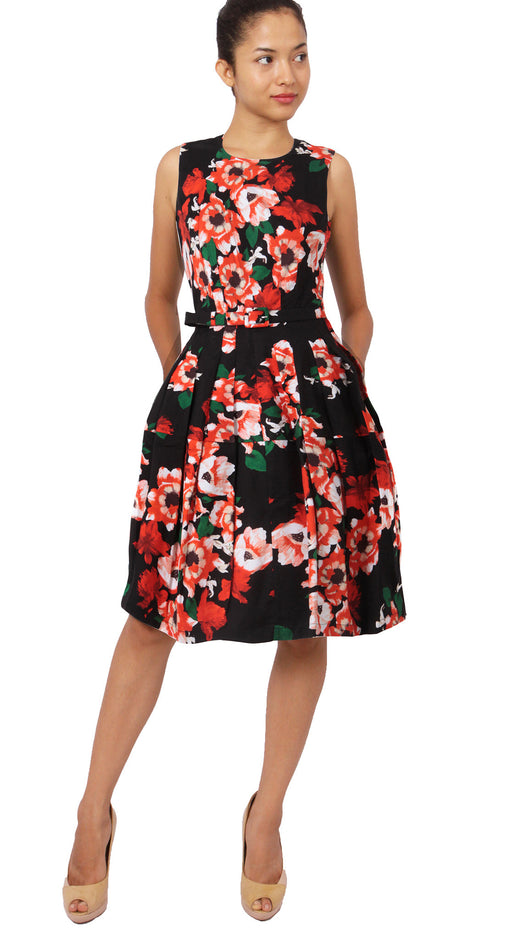Sleeveless | Holland Master Black | Black Indian Red | Front | Dress By Samantha Sung