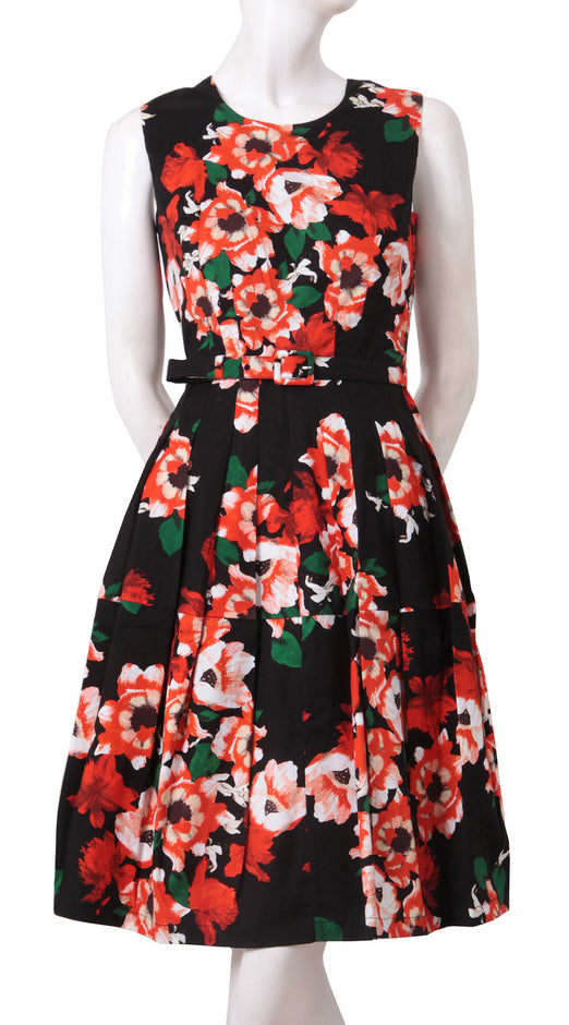 Sleeveless | Holland Master Black | Black Indian Red | Front | Dress By Samantha Sung