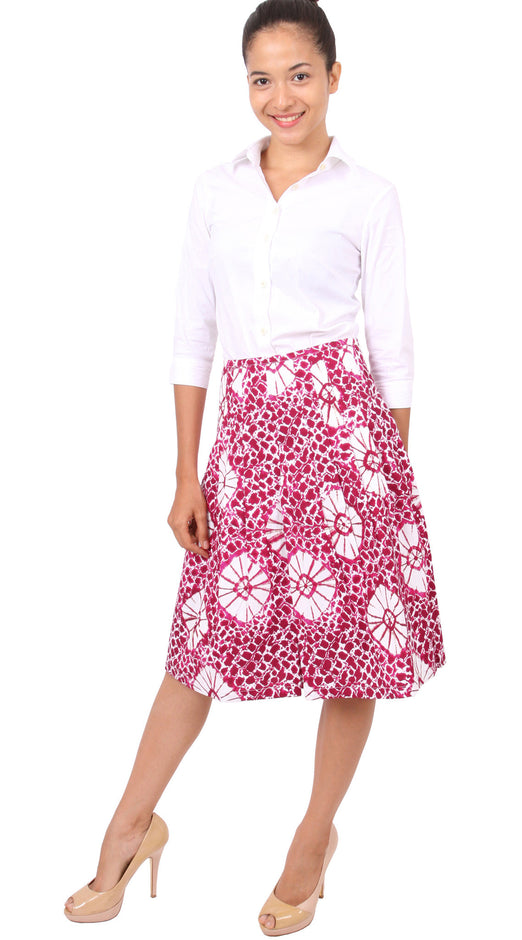 Regular | Itajime Shibori | Pink White | Front-1 | Skirt By Samantha Sung