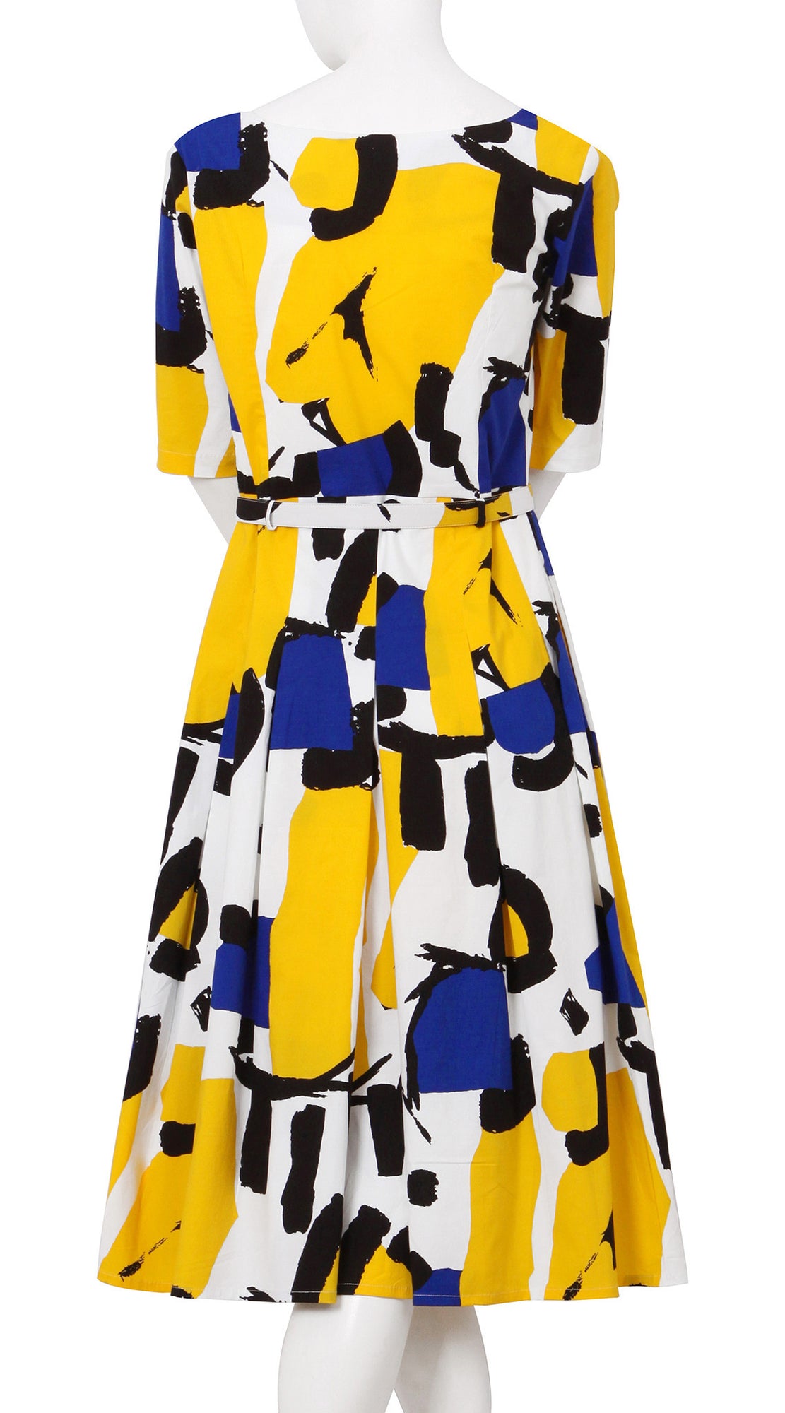 1/2 Sleeve | Jean Arp | White Chrome Yellow | Back | Dress By Samantha Sung