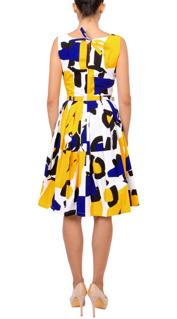 Sleeveless | Jean Arp | White Crome Yellow | Back | Dress By Samantha Sung