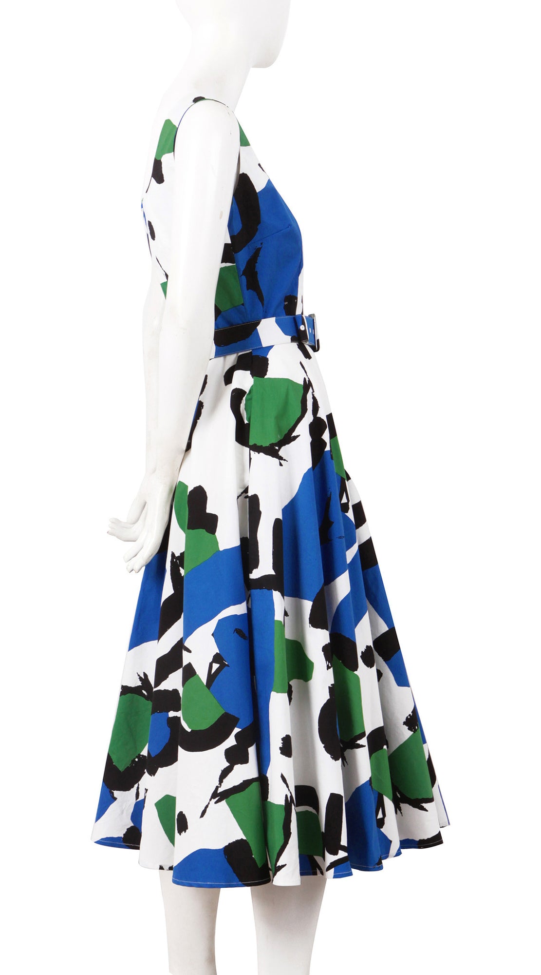 Sleeveless | Jean Arp | White Cobalt Blue | Right | Dress By Samantha Sung