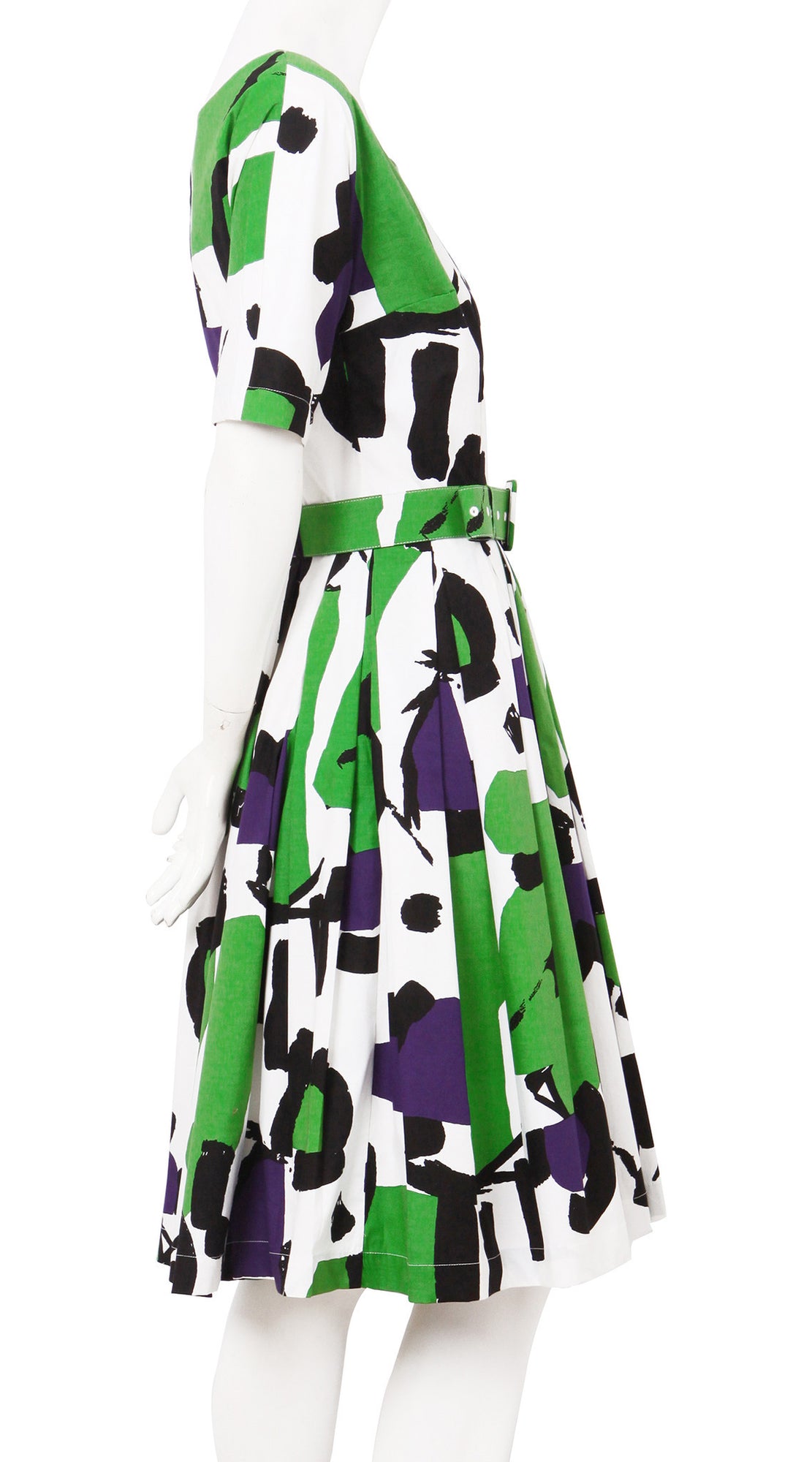 1/2 Sleeve | Jean Arp | White Grass Green | Right | Dress By Samantha Sung