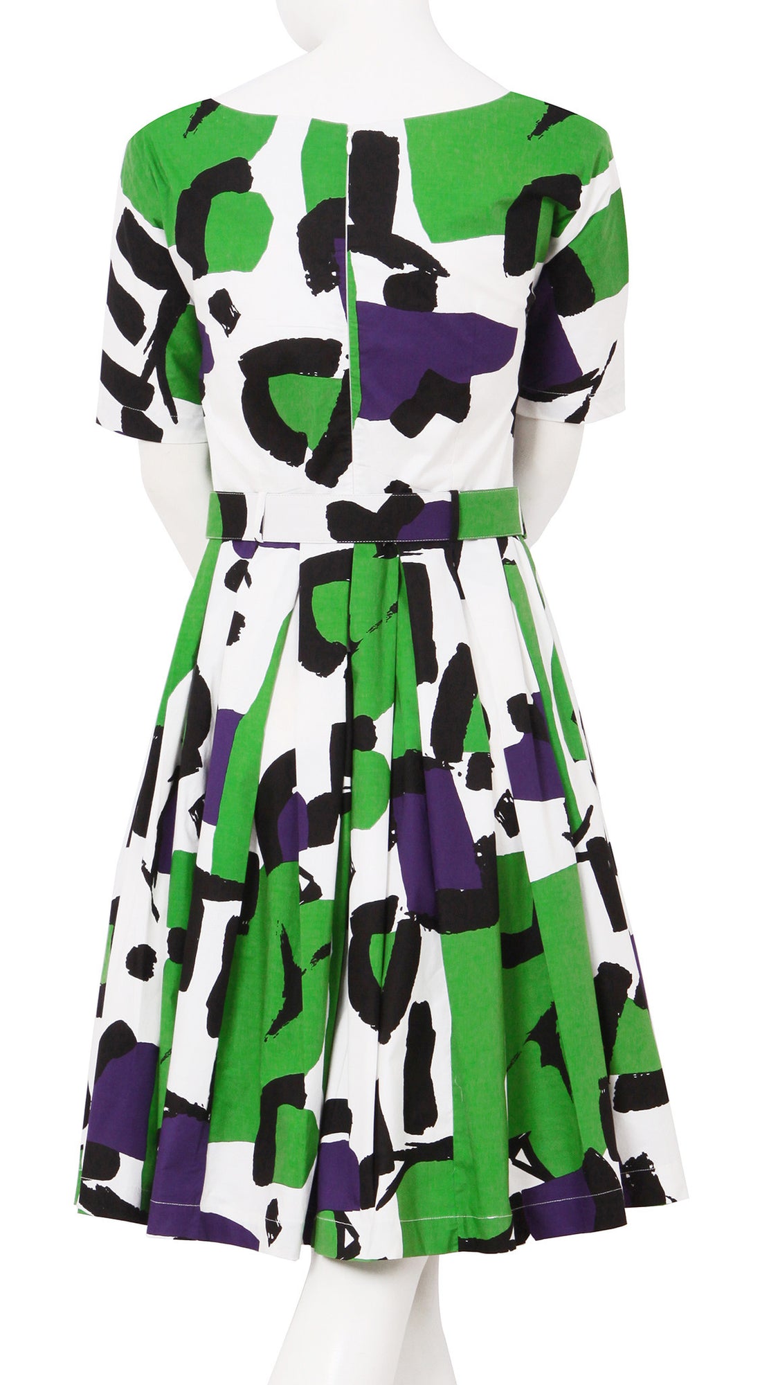 1/2 Sleeve | Jean Arp | White Grass Green | Back | Dress By Samantha Sung