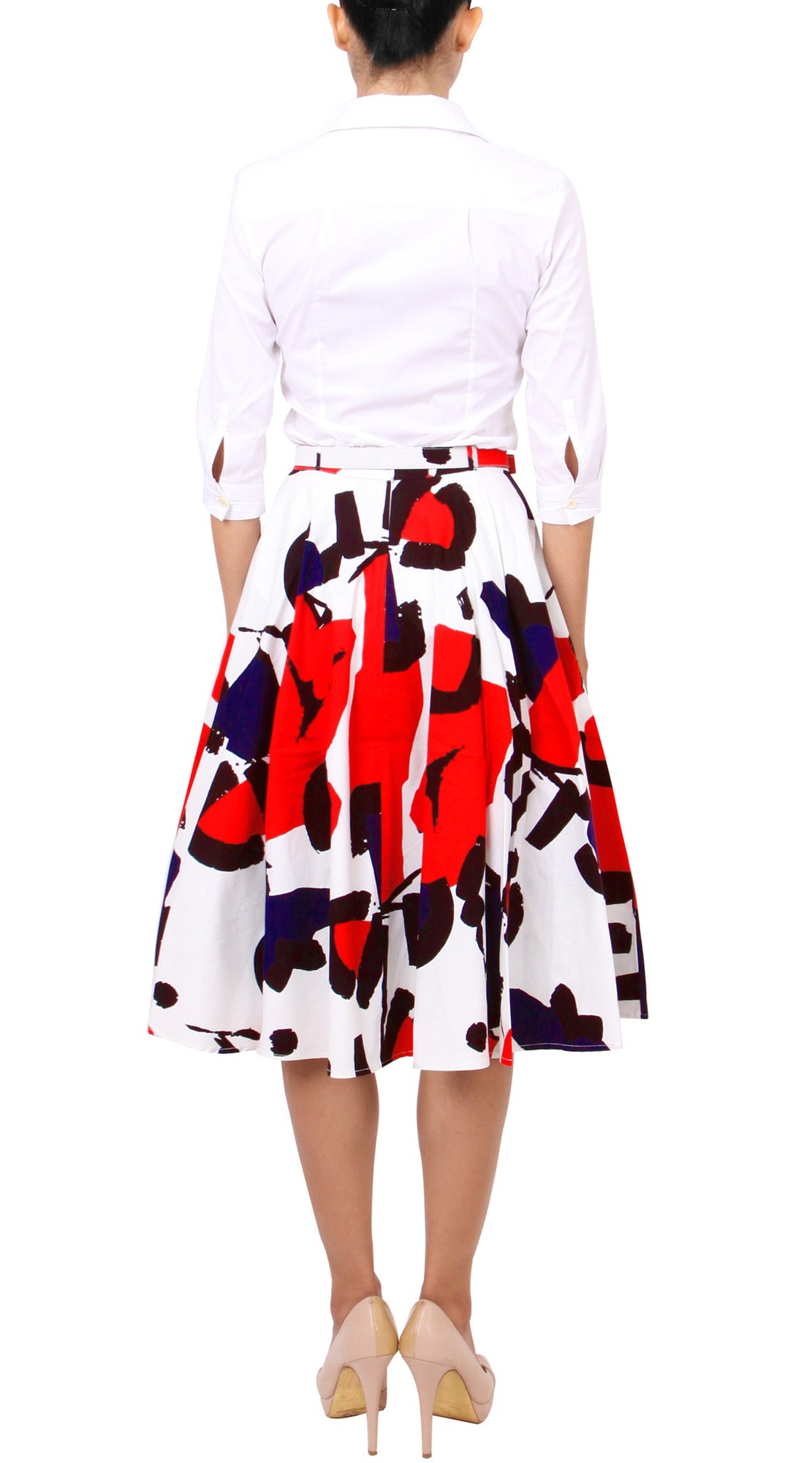 Regular | Jean Arp | White Indian Red | Back | Skirt By Samantha Sung