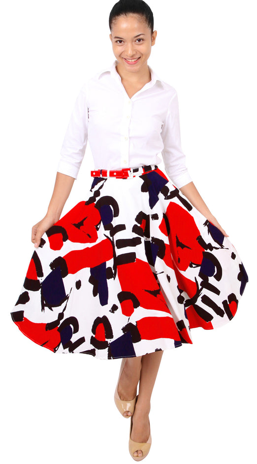 Regular | Jean Arp | White Indian Red | Front-1 | Skirt By Samantha Sung