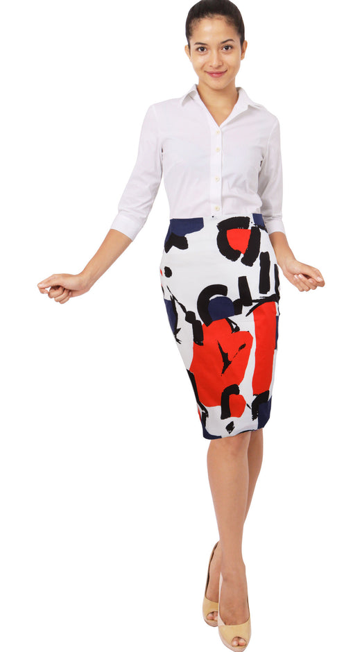 Regular | Jean Arp | White Indian Red | Front | Skirt By Samantha Sung