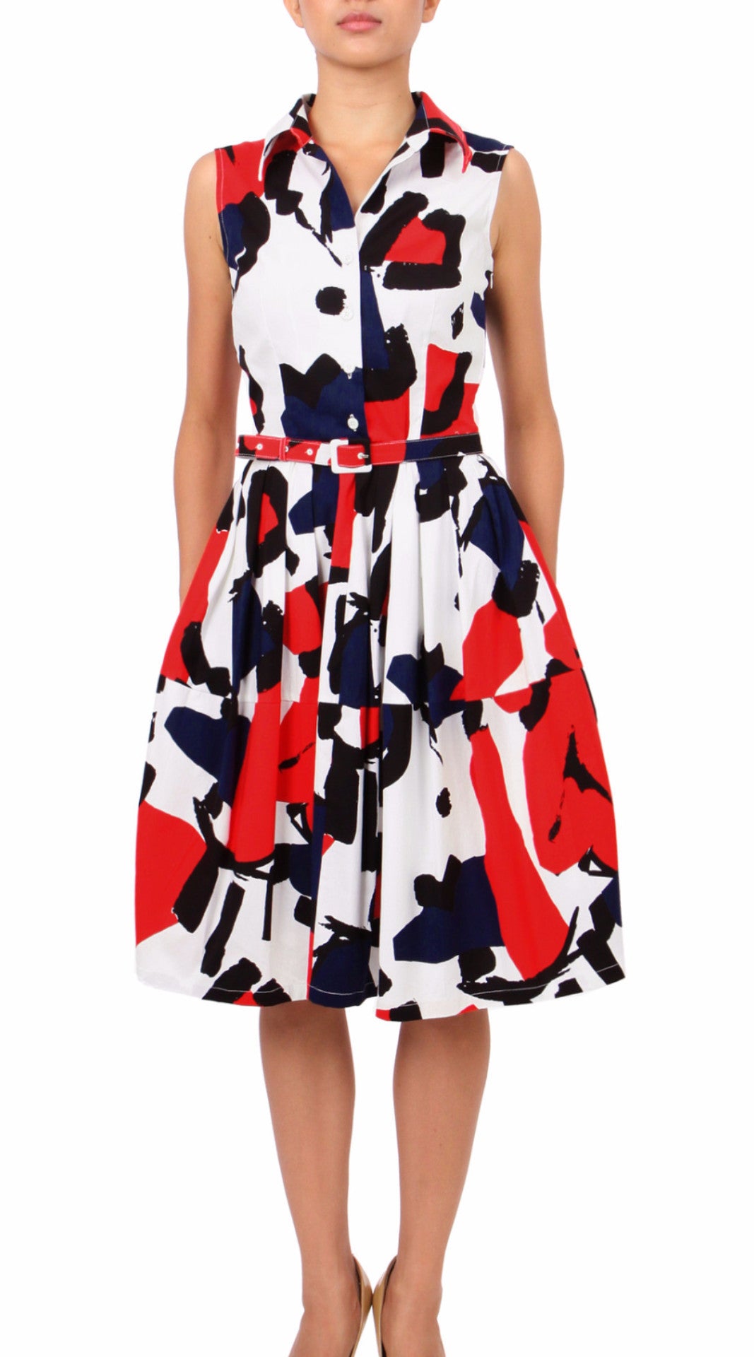 Sleeveless shirt dress with collar new arrivals