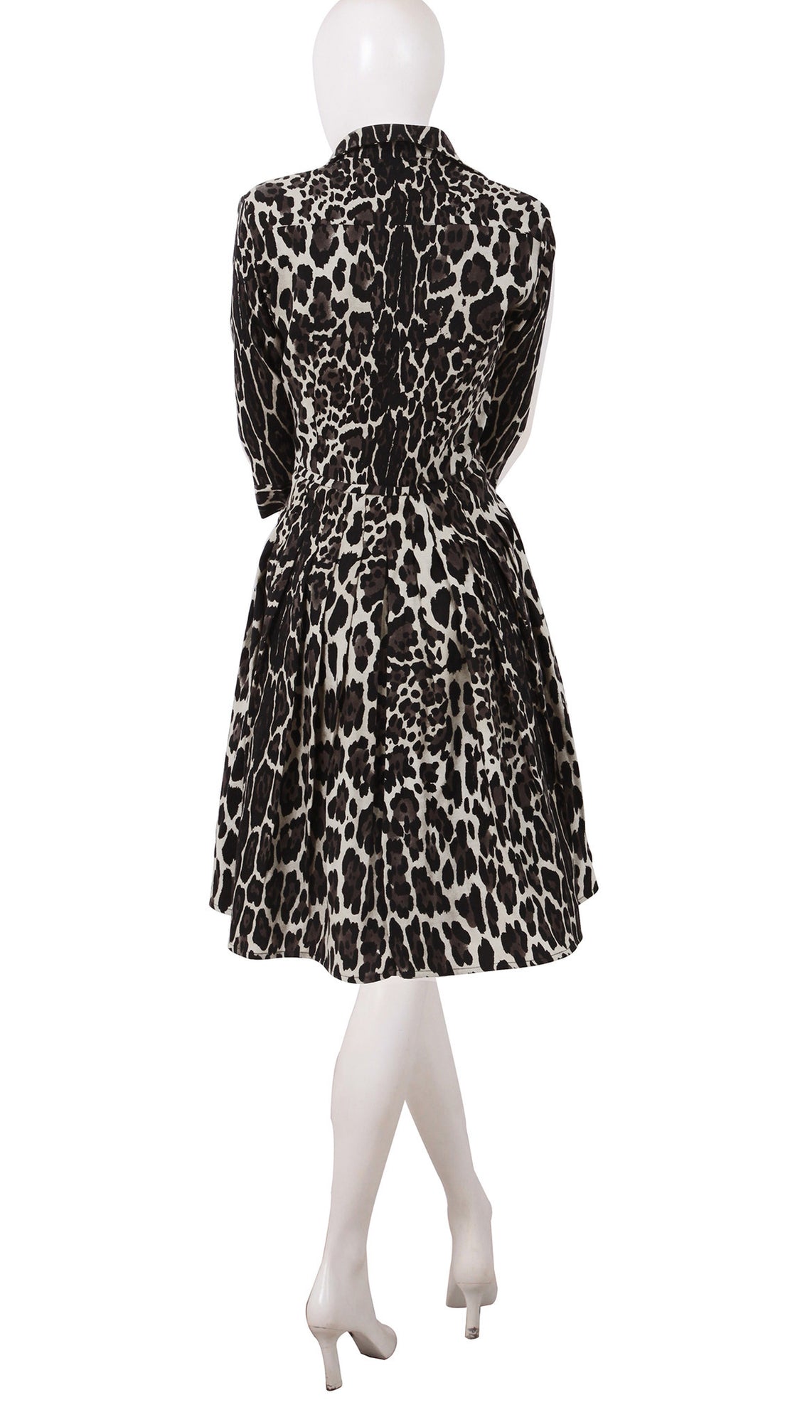3/4 Sleeve | Kilimanjaro Beige | Beige Black | Back | Shirt Dress By Samantha Sung