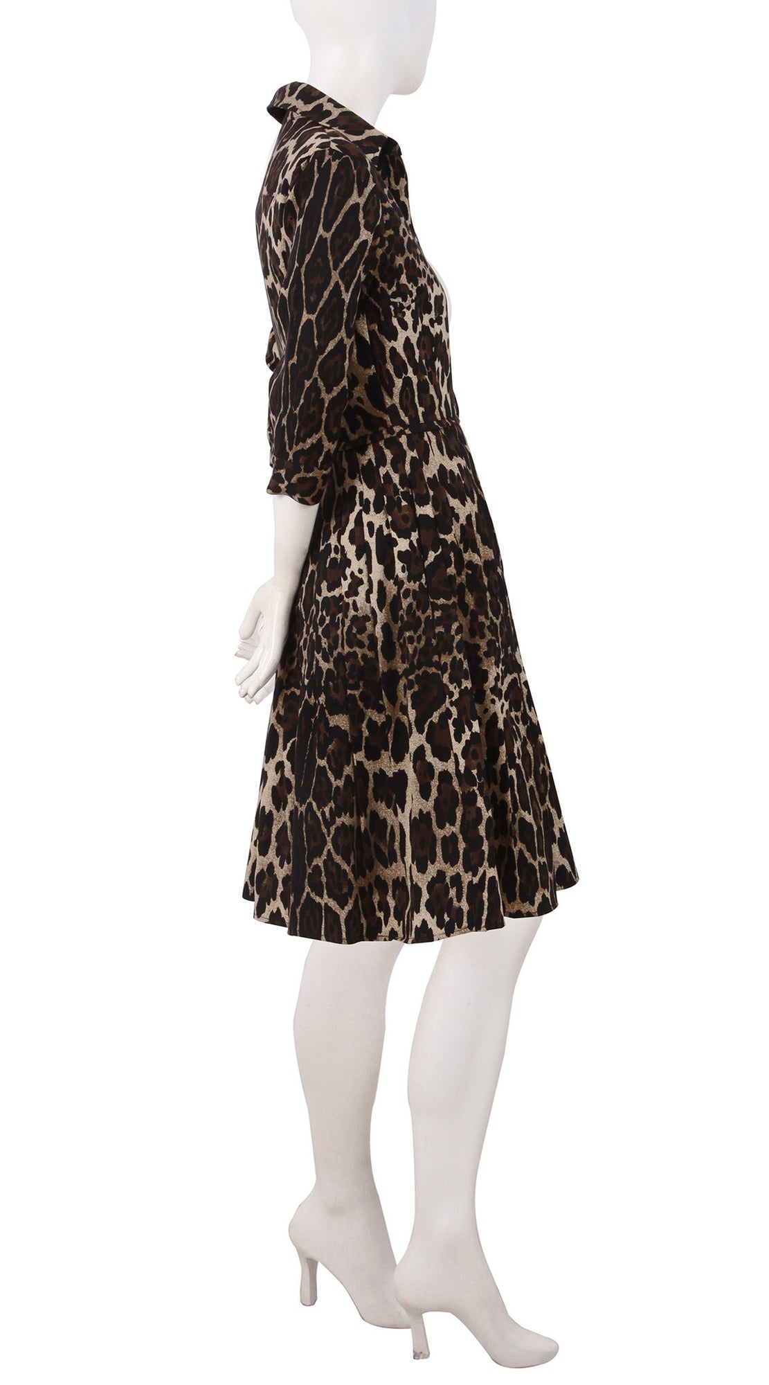 3/4 Sleeve | Kilimanjaro | Camel Black | Right | Shirt Dress By Samantha Sung