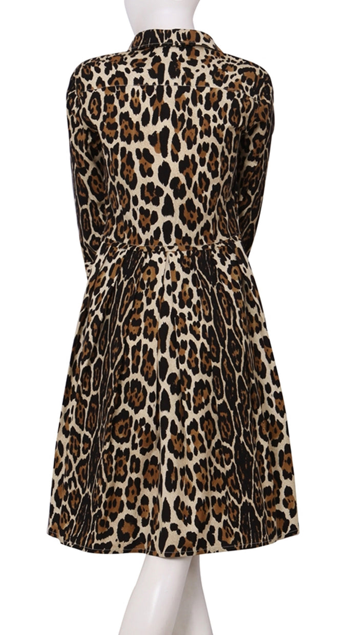 3/4 Sleeve | Kilimanjaro | Camel Black | Back | Shirt Dress By Samantha Sung