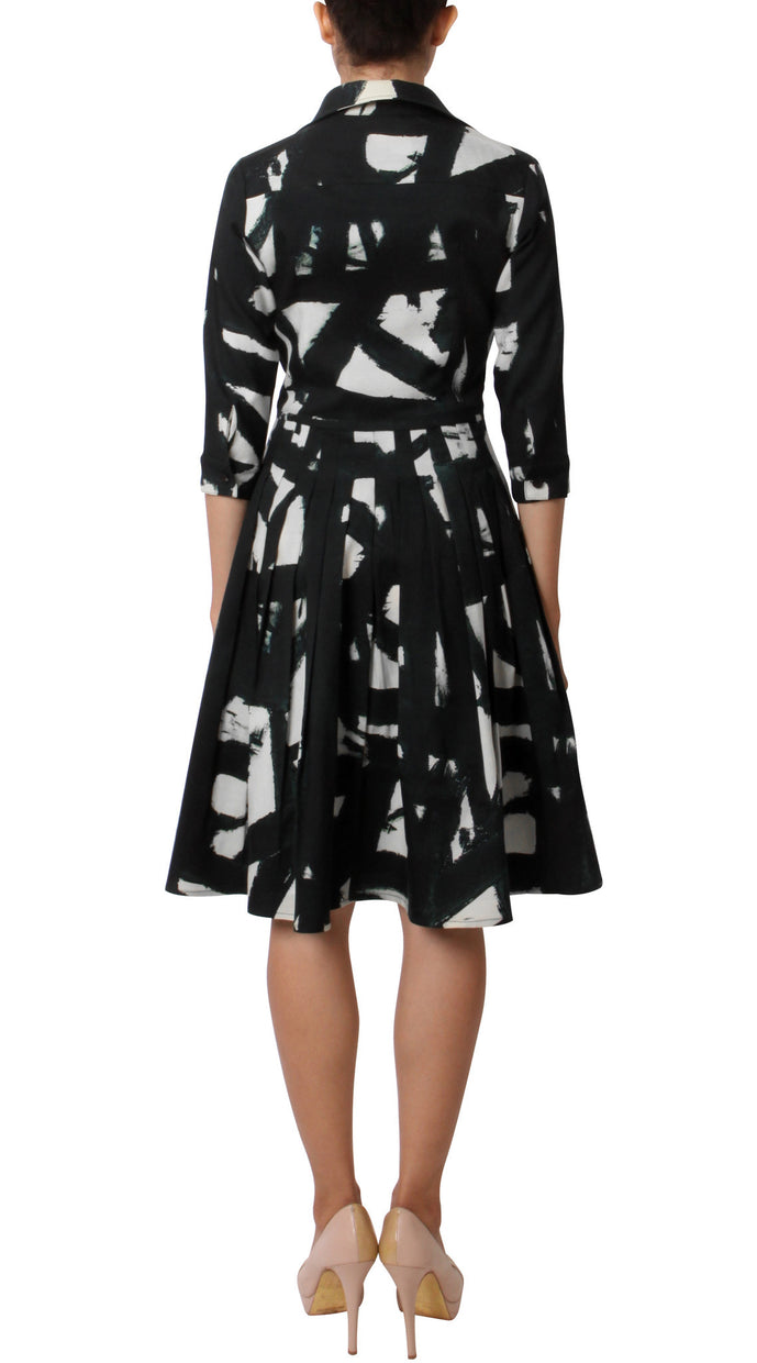 Audrey Dress #2 Shirt Collar 3/4 Sleeve Regular Cotton Stretch (Kline)