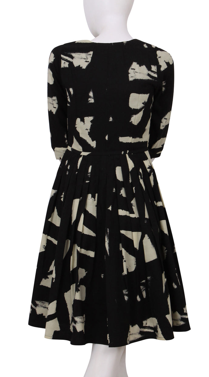 3/4 Sleeve | Kline Dark | Dark Black Ivory | Back | Dress By Samantha Sung