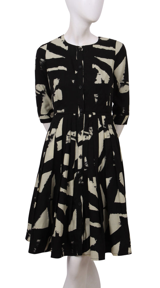 3/4 Sleeve | Kline Dark | Dark Black Ivory | Front | Dress By Samantha Sung