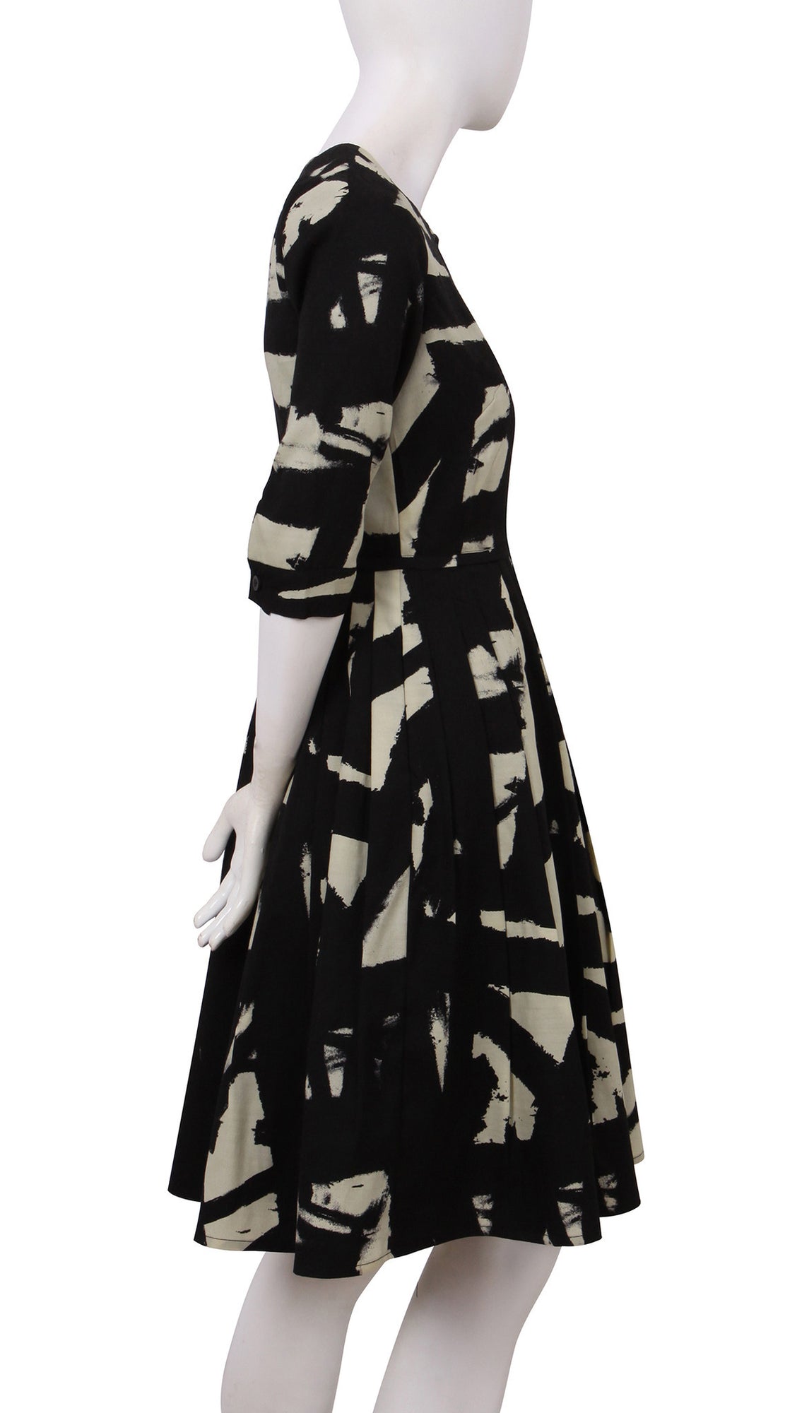 3/4 Sleeve | Kline Dark | Dark Black Ivory | Right | Dress By Samantha Sung