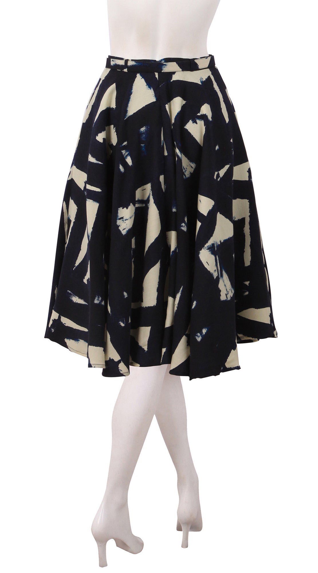 Midi | Kline Dark | Dark Ivory Midnight Blue | Back | Skirt By Samantha Sung