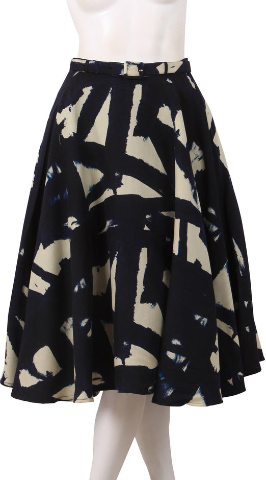 Midi | Kline Dark | Dark Ivory Hunter Green | Front | Skirt By Samantha Sung