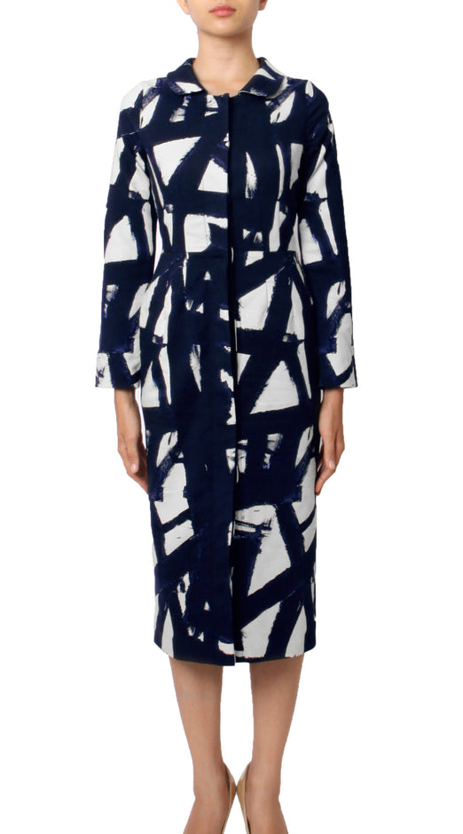 Long Sleeve | Kline | White Midnight Blue | Style | Coat By Samantha Sung