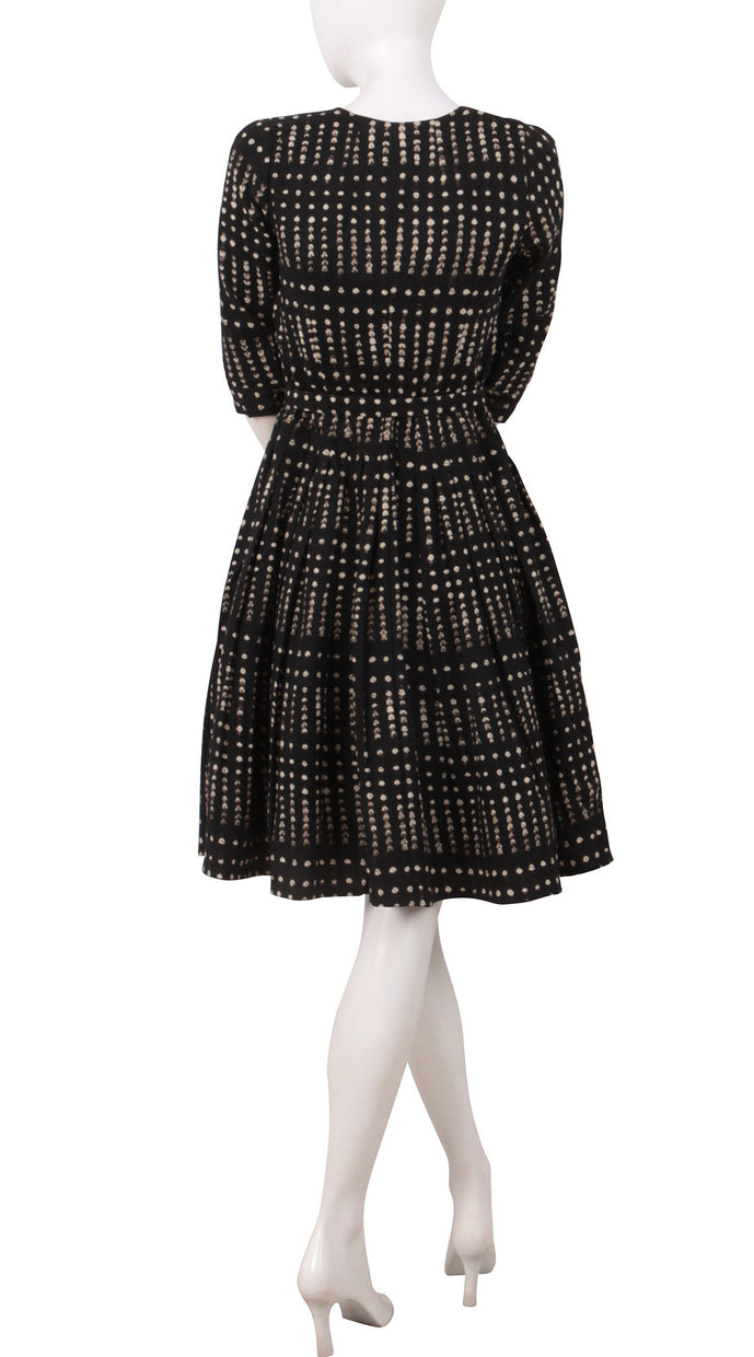 3/4 Sleeve | Klot Shibori Dark | Dark Black Ivory | Back | Dress By Samantha Sung