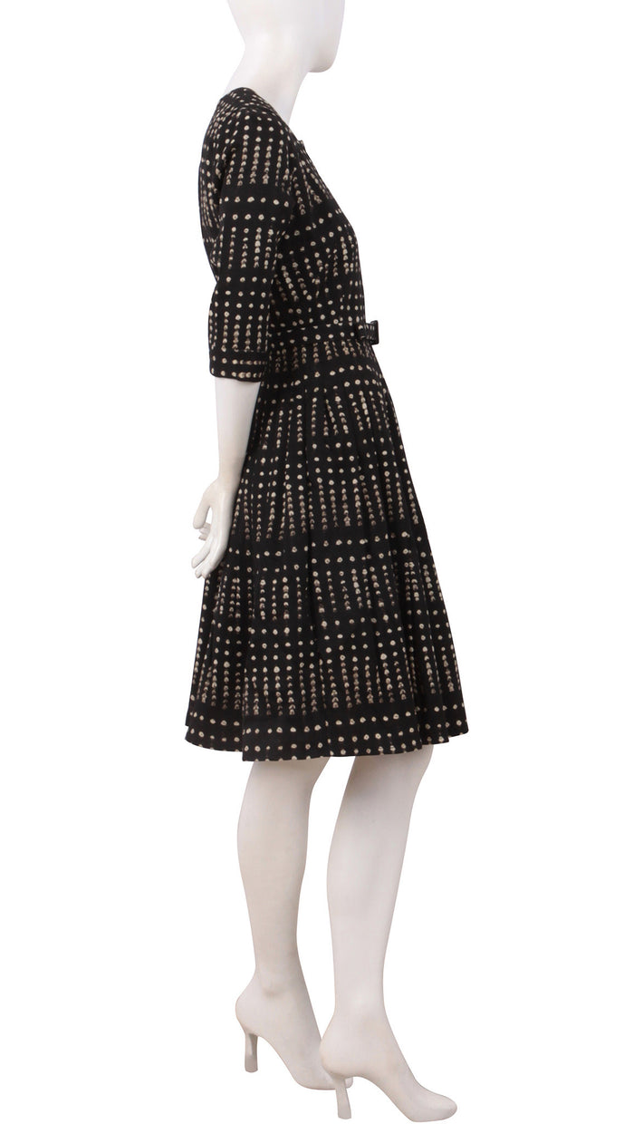 3/4 Sleeve | Klot Shibori Dark | Dark Black Ivory | Right | Dress By Samantha Sung