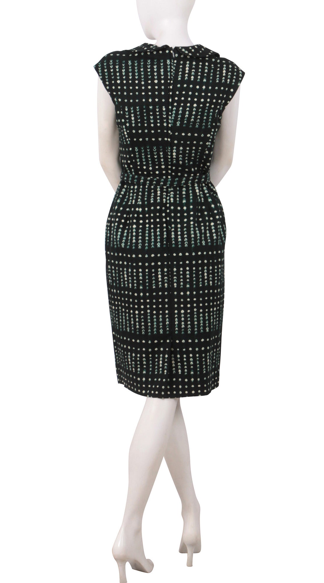 Cap Sleeve | Knot Shibori | Dark Jade Ivory | Back | Dress By Samantha Sung