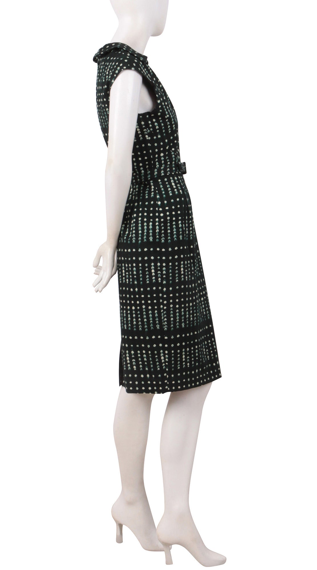 Cap Sleeve | Knot Shibori | Dark Jade Ivory | Right | Dress By Samantha Sung