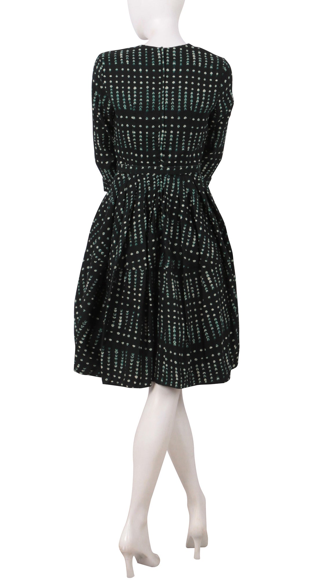 3/4 Sleeve | Knot Shibori | Dark Jade Ivory | Back | Dress By Samantha Sung