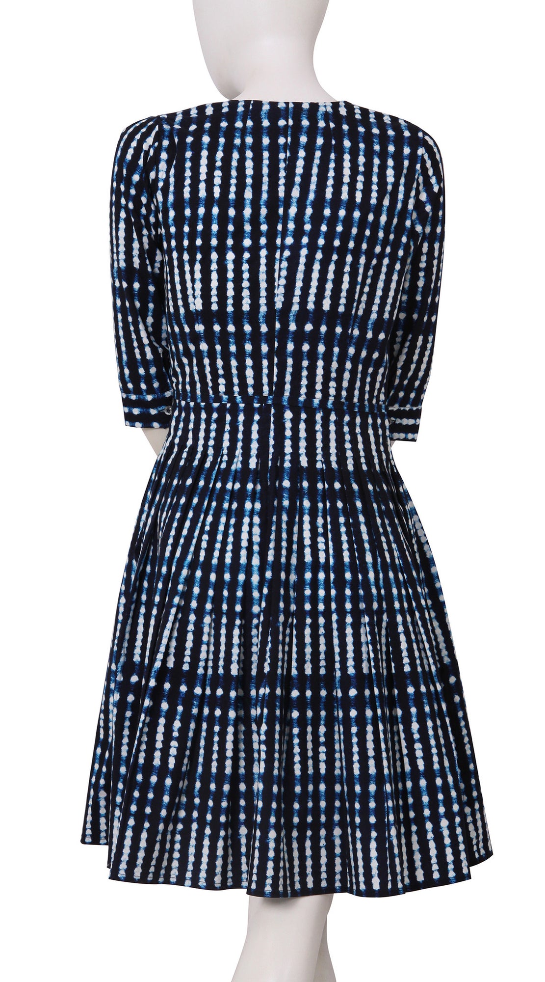 3/4 Sleeve | Knot Shibori | Midnight Blue White | Back | Dress By Samantha Sung