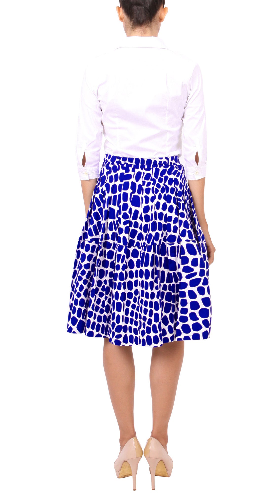 Regular | Love Pyhon | White Cobalt Blue | Back | Skirt By Samantha Sung