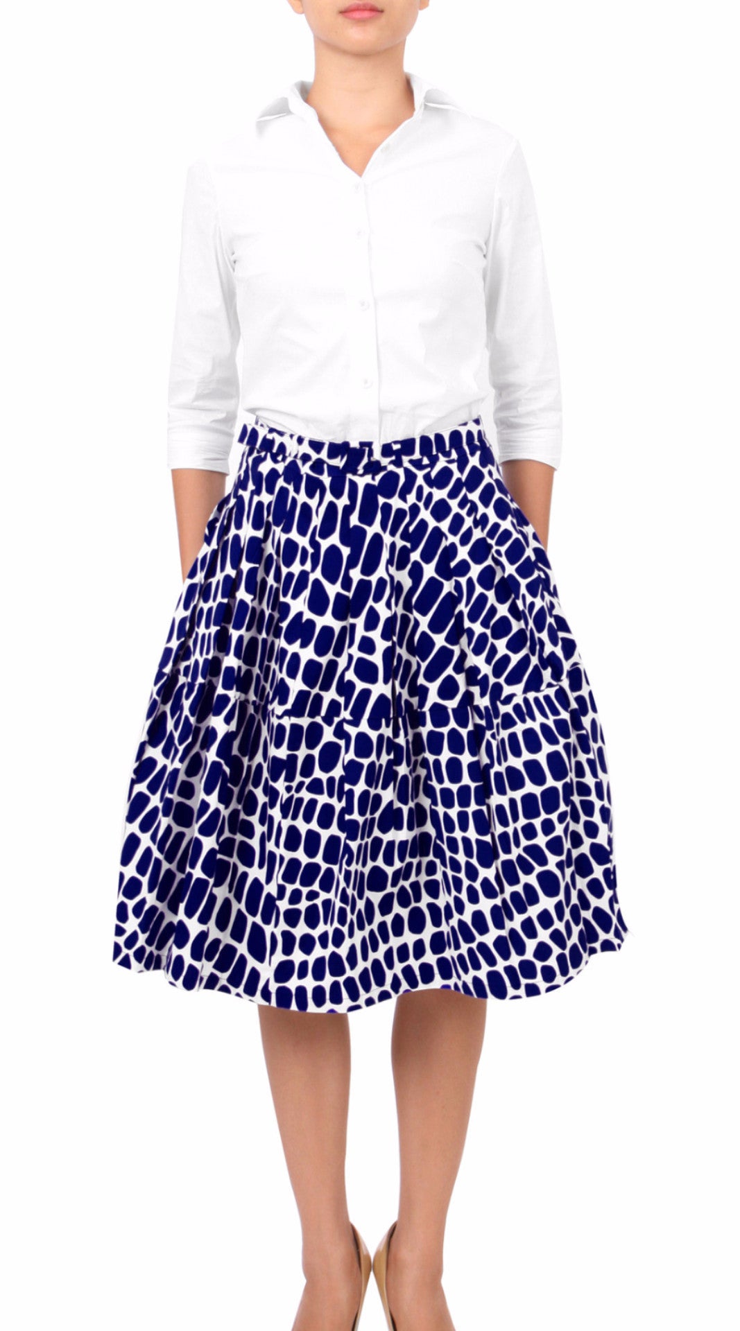 Regular | Love Pyhon | White Indigo | Front | Skirt By Samantha Sung
