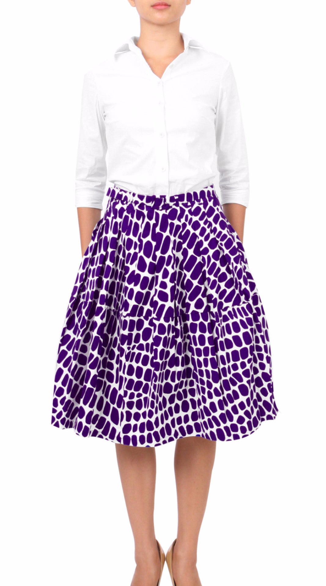 Regular | Love Pyhon | White Lilac | Front | Skirt By Samantha Sung