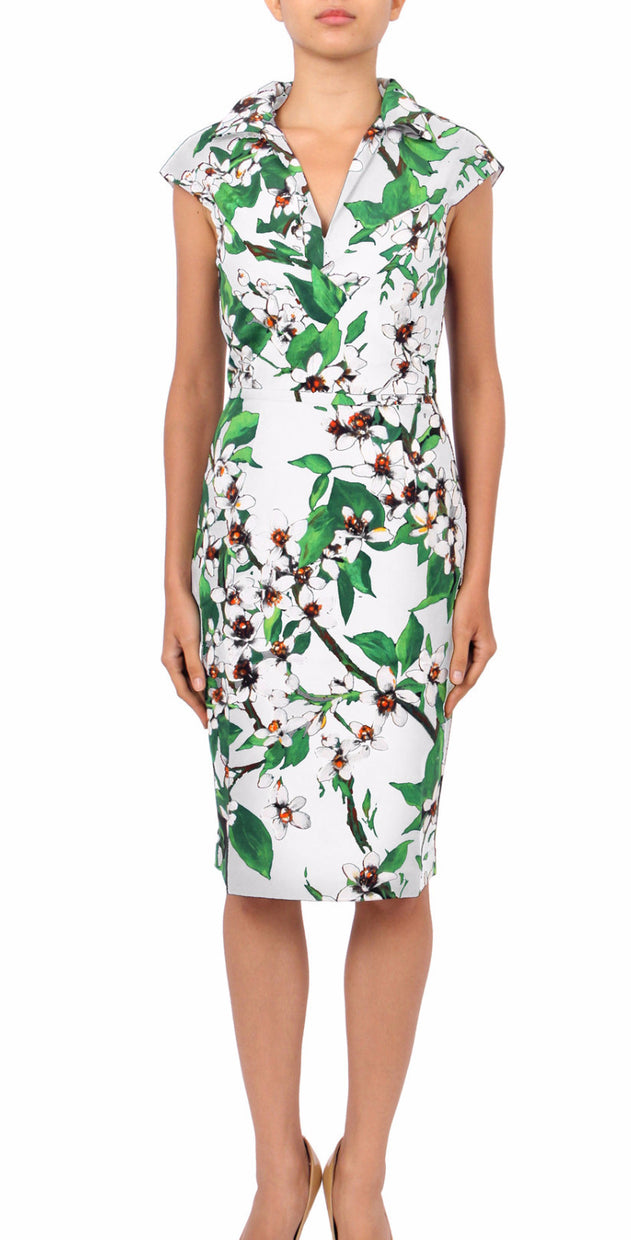 Cap Sleeve | Magnolia | White White | Front | Dress By Samantha Sung